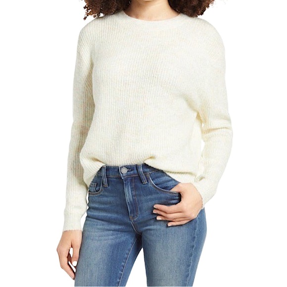 BP size Xs from Nordstrom fuzzy cream marl sweater with rainbow speckles EUC - Picture 5 of 16